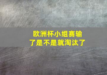 欧洲杯小组赛输了是不是就淘汰了