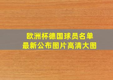 欧洲杯德国球员名单最新公布图片高清大图