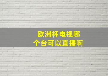 欧洲杯电视哪个台可以直播啊