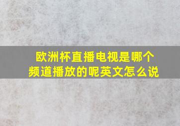 欧洲杯直播电视是哪个频道播放的呢英文怎么说