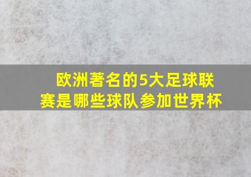 欧洲著名的5大足球联赛是哪些球队参加世界杯