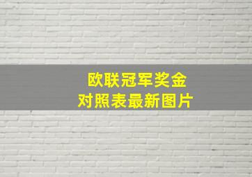 欧联冠军奖金对照表最新图片