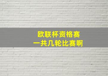 欧联杯资格赛一共几轮比赛啊