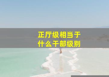 正厅级相当于什么干部级别