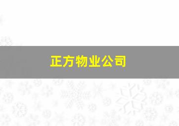 正方物业公司