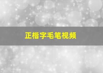 正楷字毛笔视频