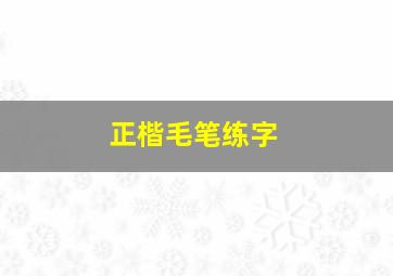 正楷毛笔练字