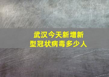 武汉今天新增新型冠状病毒多少人