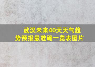 武汉未来40天天气趋势预报最准确一览表图片