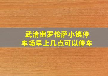 武清佛罗伦萨小镇停车场早上几点可以停车