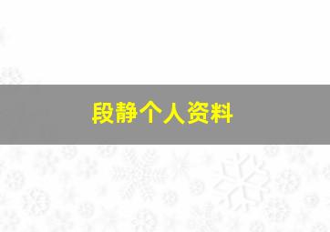 段静个人资料