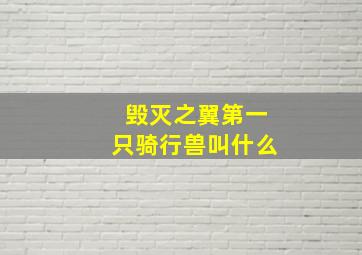 毁灭之翼第一只骑行兽叫什么