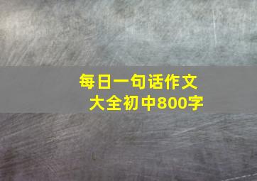 每日一句话作文大全初中800字