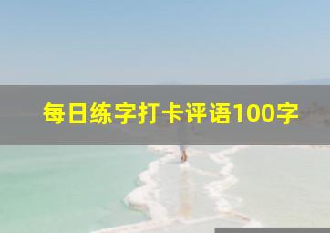 每日练字打卡评语100字