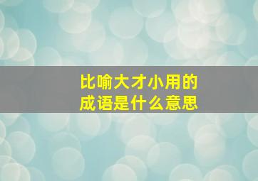 比喻大才小用的成语是什么意思