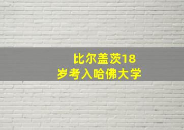 比尔盖茨18岁考入哈佛大学