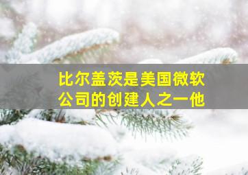 比尔盖茨是美国微软公司的创建人之一他