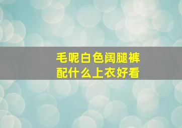 毛呢白色阔腿裤配什么上衣好看