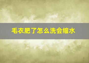 毛衣肥了怎么洗会缩水