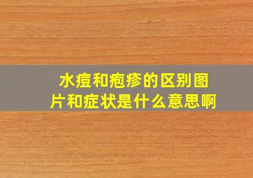 水痘和疱疹的区别图片和症状是什么意思啊