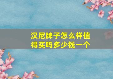 汉尼牌子怎么样值得买吗多少钱一个