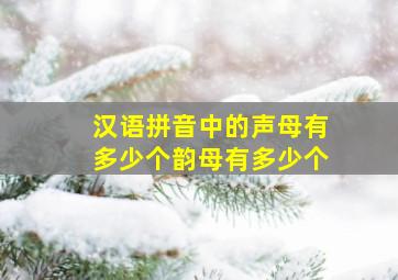 汉语拼音中的声母有多少个韵母有多少个