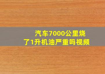 汽车7000公里烧了1升机油严重吗视频