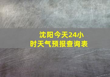 沈阳今天24小时天气预报查询表