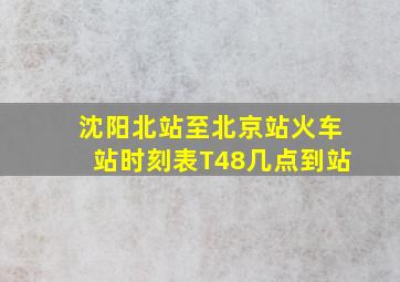 沈阳北站至北京站火车站时刻表T48几点到站