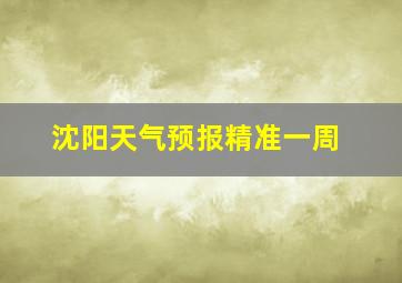 沈阳天气预报精准一周