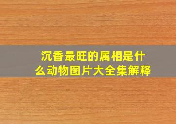 沉香最旺的属相是什么动物图片大全集解释