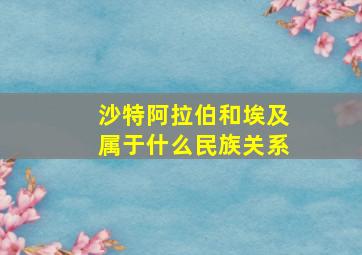 沙特阿拉伯和埃及属于什么民族关系