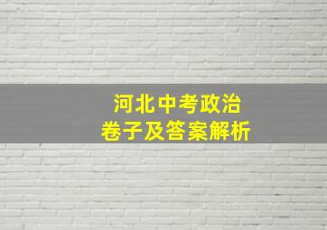 河北中考政治卷子及答案解析