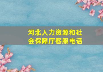 河北人力资源和社会保障厅客服电话