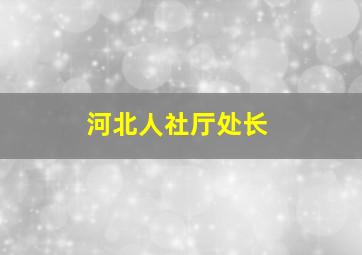 河北人社厅处长