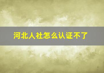 河北人社怎么认证不了