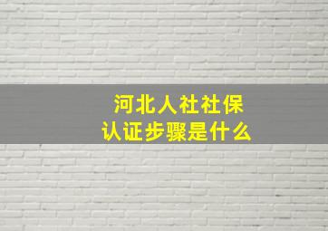 河北人社社保认证步骤是什么