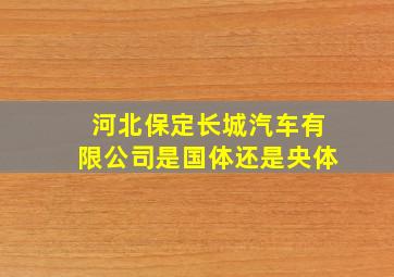 河北保定长城汽车有限公司是国体还是央体