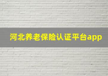 河北养老保险认证平台app