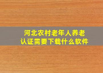 河北农村老年人养老认证需要下载什么软件