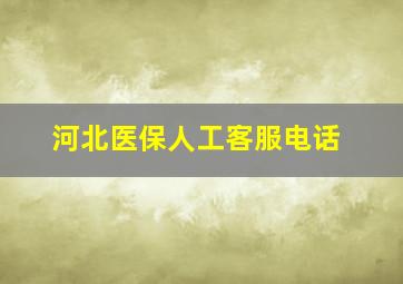 河北医保人工客服电话