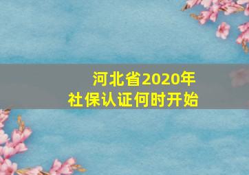 河北省2020年社保认证何时开始