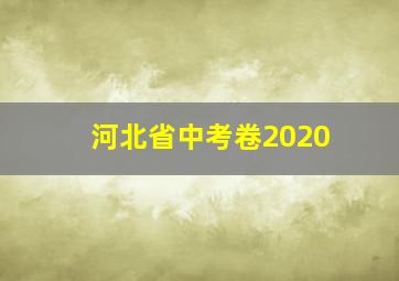 河北省中考卷2020