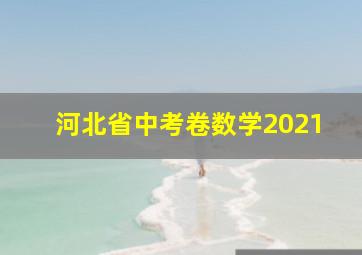 河北省中考卷数学2021