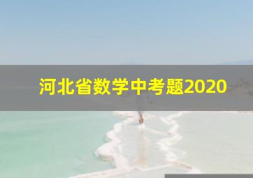 河北省数学中考题2020