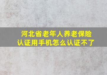 河北省老年人养老保险认证用手机怎么认证不了