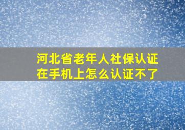 河北省老年人社保认证在手机上怎么认证不了