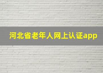 河北省老年人网上认证app