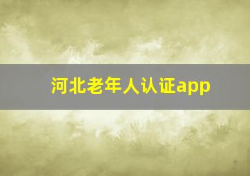 河北老年人认证app