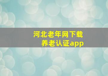 河北老年网下载养老认证app